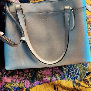 Kate Spade Light Blue Leather Tote Bag